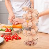Bol distributeur d'œufs, spirale à œufs design en spirale en acier inoxydable, support à œufs pour env. 30 - 36 œufs, or rose