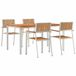 vidaXL Teak Eettafel Set 5-delig Bruin 150 x 90 x 75 cm