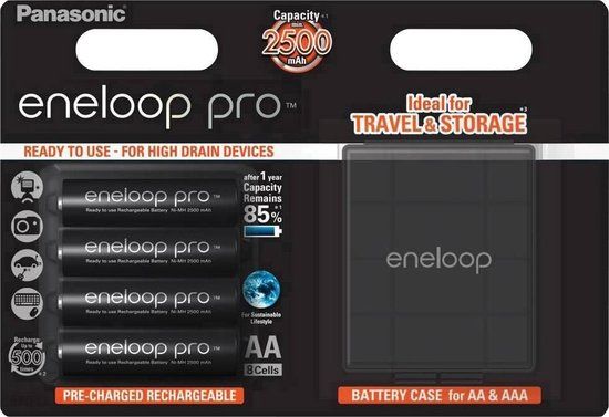 Panasonic Eneloop Pro AA 2500 mAh - 4 stuks + Accubox
