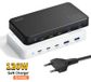 False DrPhone ChargeMaster Pro - Gan 120W 5 Poorts Laadstation - 5-in-1 Multiport Laadstation – 3x USB-C Poort – 2x USB Poort – Geschikt Voor Telefoon/Tablet/Laptop - Zwart