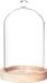 Atmosphera Home decoratie glazen stolp op houten plateau - glas/lichtbruin - D12 x H19 cm - Woonaccessoires