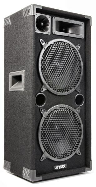MAX Music MAX210 3-Way 10" 1000W DJ Speaker - Black, Wired