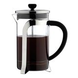 Café Olé Mode Cafetière, glazen behuizing met prachtige roestvrijstalen behuizing en gaasfilter, 1000 ml (8 espressokopjes of 4 mokken)