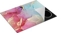 Chefcare Inductie Beschermer Abstracte Kunst Roze/Blauw 77x59cm