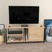 Support TV, noir et chêne, 120x35,3x50,8 cm, mélamine