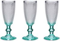 Vivalto Luxe Champagneglazen Monaco Serie Set 6x Blauwe Voet 180 ml
