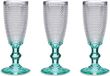 Vivalto Luxe Champagneglazen Monaco Serie Set 6x Blauwe Voet 180 ml