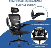 Merkloos / Sans marque Shenzhen Haorui Industrial Technology Co., Ltd. Ergonomische bureaustoel met verstelbare hoofdsteun, armleuningen en lendensteun tegen rugpijn