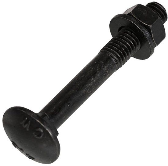 Blackline Slotbout met moer en sluitring – M8 x 90mm / 5 stuks