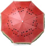 Makito Watermeloen Strandparasol - D160 cm - Opvouwbaar - Verstelbare Hoogte - Met Opbergtas