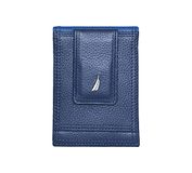 Nautica Men's Pebble Two-Tone Leather Front Pocket Wallet, Cobalt Blue, OSFA