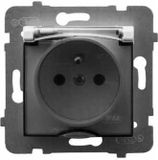 Ospel GPH-1UZ/m/00/d geaard stopcontact, IP44, 16 A, 71 mm, 42 mm, 71 mm, wit