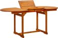 vidaXL Table de jardin - Acacia massif - Ovale - 120-170x80x75 cm