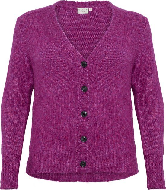 Kaffe Curve KCzolina Cardigan Dames Trui - Fuchsia Red Melange - Maat XL
