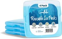 Sunflake Mini Koelelementen voor Koeltas & Koelbox - Platte Mini Vrieselementen met Gel voor Lunchbox - 4 Stuks - Blauw