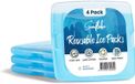 Sunflake Mini Koelelementen voor Koeltas & Koelbox - Platte Mini Vrieselementen met Gel voor Lunchbox - 4 Stuks - Blauw