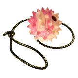 DINGO Spiky hondenbal - volledig met rubber gevuld, met 60 cm lang touw, geschikt voor etchen, hondensport, behendigheid, speeltijd, groot formaat, willekeurige kleur (17323-2)