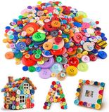 Merkloos VGOODALL Colourful buttons, 1000 pieces, 500 g, top DIY material, ideal for clothing decoration, craft projects and