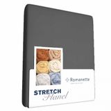 Romanette stretch flanel hoeslaken - 2-persoons (140/150x200/220 cm) - grijs