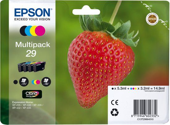 Epson 29 Claria Home Ink Multipack - Original - Black, Cyan, Magenta, Yellow