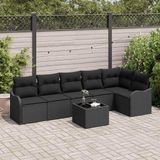 Maison Exclusive - Salon de jardin 7 pcs Noir polyrotin
