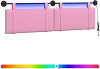 vidaXL Hangend hoofdbord Roze Stof