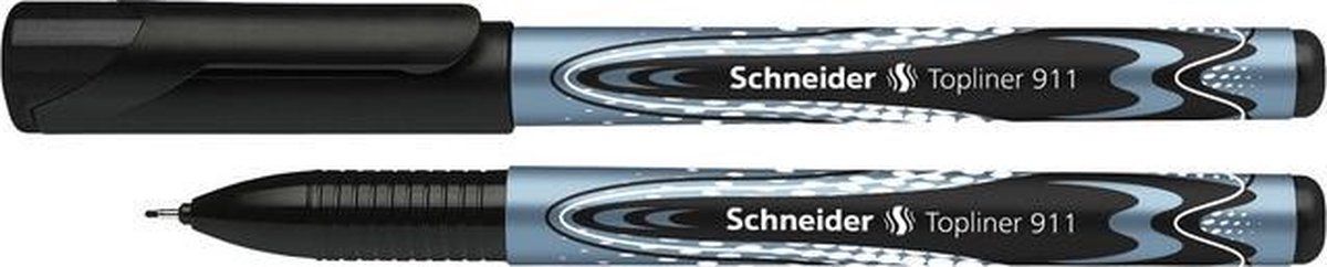 Schneider Topliner 911 fineliner navulbaar zwart - doos met 10 stuks