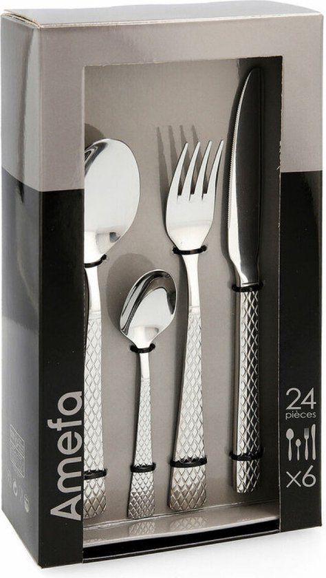 Amefa Quadrille Bestekset - 24-delig - Metaal - Vaatwasserbestendig