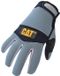 CAT - Gants de travail en cuir synthétique - Dos en néoprène - Doigts en silicone - Noir/Gris - Taille L