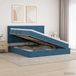 vidaXL Bed met opbergruimte en matras Donkerblauw 200 x 200 cm Fluweel