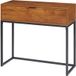 Table console avec tiroir, pieds en acier, meuble d'entrée, 80x30x76 cm, marron