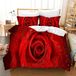 Literie 3D avec roses rouges et microfibre douce