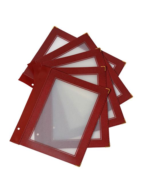 Securit MC-WIA5-WR - Inbindmappen - rood, transparant - metaal, kunststof - 5 stuks
