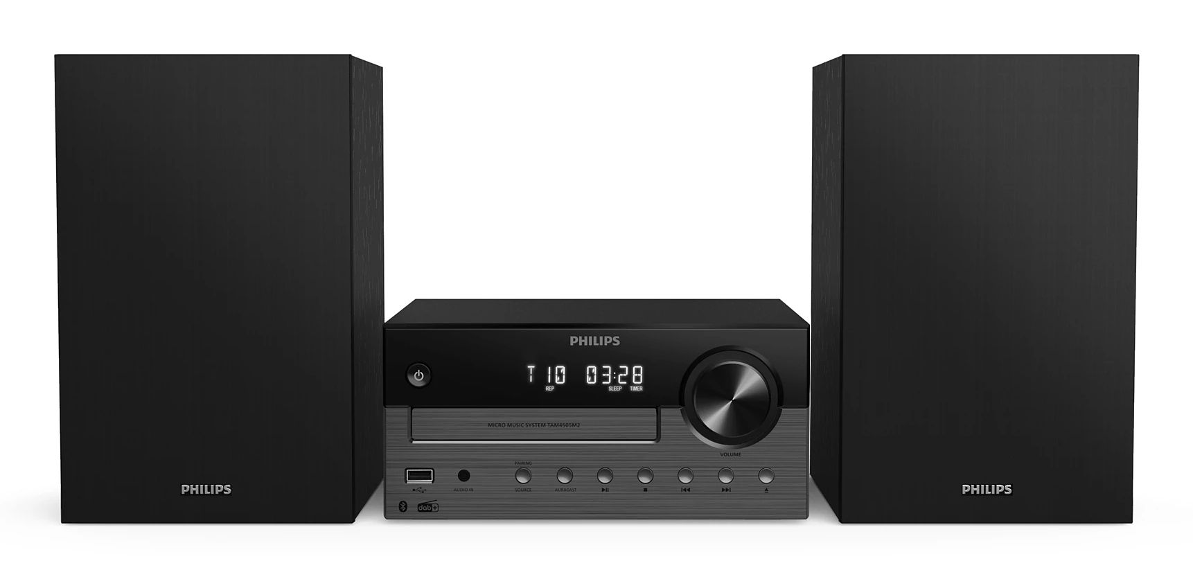 Philips Sound Philips TAM4505M2/12 Home Audio Micro System - 80W - CD Player - DAB+ / FM Radio - Bluetooth 5.4 - Black/Dark Grey