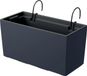 Prosperplast Urbi Case Bloempot met inzet en hanger - Balkonbak (395x18x195mm, Antraciet)