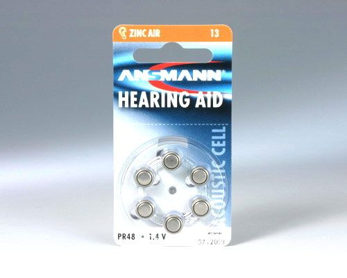 Ansmann PR 13 Hearing Aid Batteries - 6 Pack