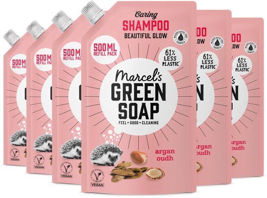 Marcel's Green Soap Shampoo Navulling - Argan & Oudh - 6 x 500ml