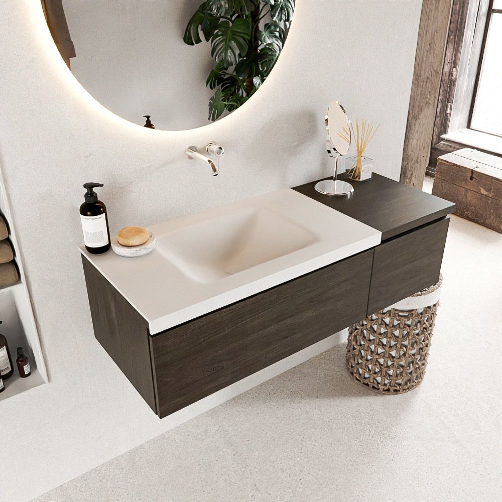 Mondiaz Bukla badmeubel links 120 dark brown en talc