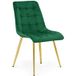 Leobert Chaise - Split - Velours Vert Pieds Dorés