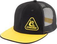 CRESSI Trucker Flat Cap Baseball, Zwart/Geel, One Size
