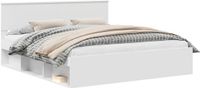 vidaXL Bedframe met hoofdeinde, wit, 180 x 200 cm, massief grenenhout