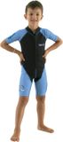 Seac Dolphin - Shorty wetsuit voor kinderen in 1,5 mm neopreen en lycra voor zwemmen, snorkelen en spelen in het water - Zwart/blauw - L