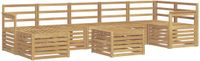 vidaXL - Hoek loungeset - Wit - Massief Acacia Hout - 7 zitplekken - Zonder kussens