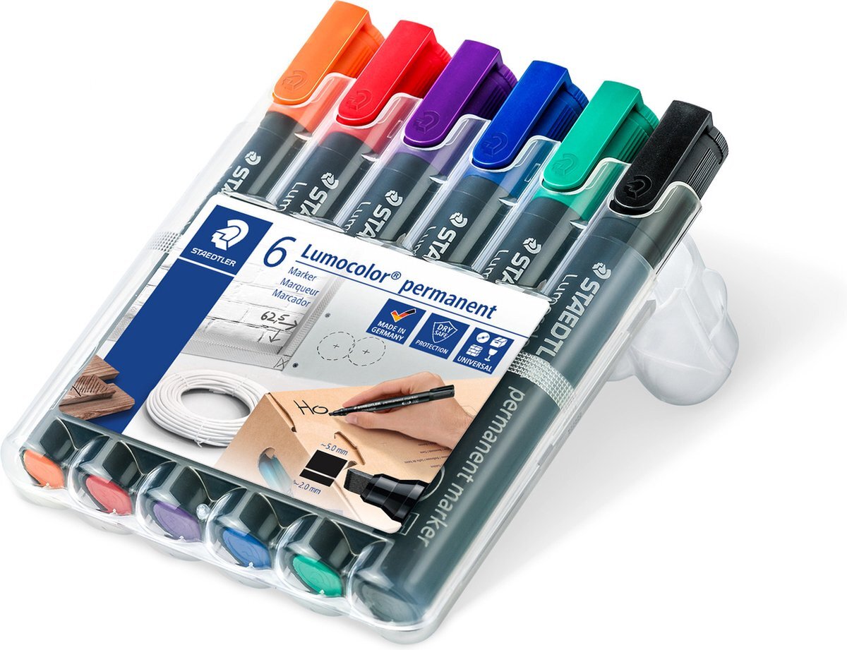 Staedtler Lumocolor permanent marker beitelpunt - Box 6 st