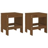 VidaXL Tuinstoel Terras Grenenhout Bruin 2 stuks