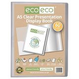 eco-eco A5 formaat 50 procent gerecycled 60 Pocket Clear Presentatie Display Boek, Opbergkoffer Portfolio Art Folder met Plastic Mouwen, eco131