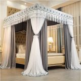 Wan GmbH Ciel de lit occultant & Moustiquaire pour Enfants et Adultes - Gris clair, 180x200x200cm
