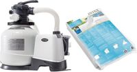 Intex - Zoutwatersysteem 26670GS & Zwembadzout 80 kg & WAYS Scrubborstel