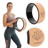 TREXO Yogawiel van natuurkurk, 32 cm, bruin