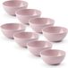 Plasticforte kommetjes/schaaltjes - 8x - dessert/ontbijt - kunststof - D12 x H5 cm - roze - BPA vrij
